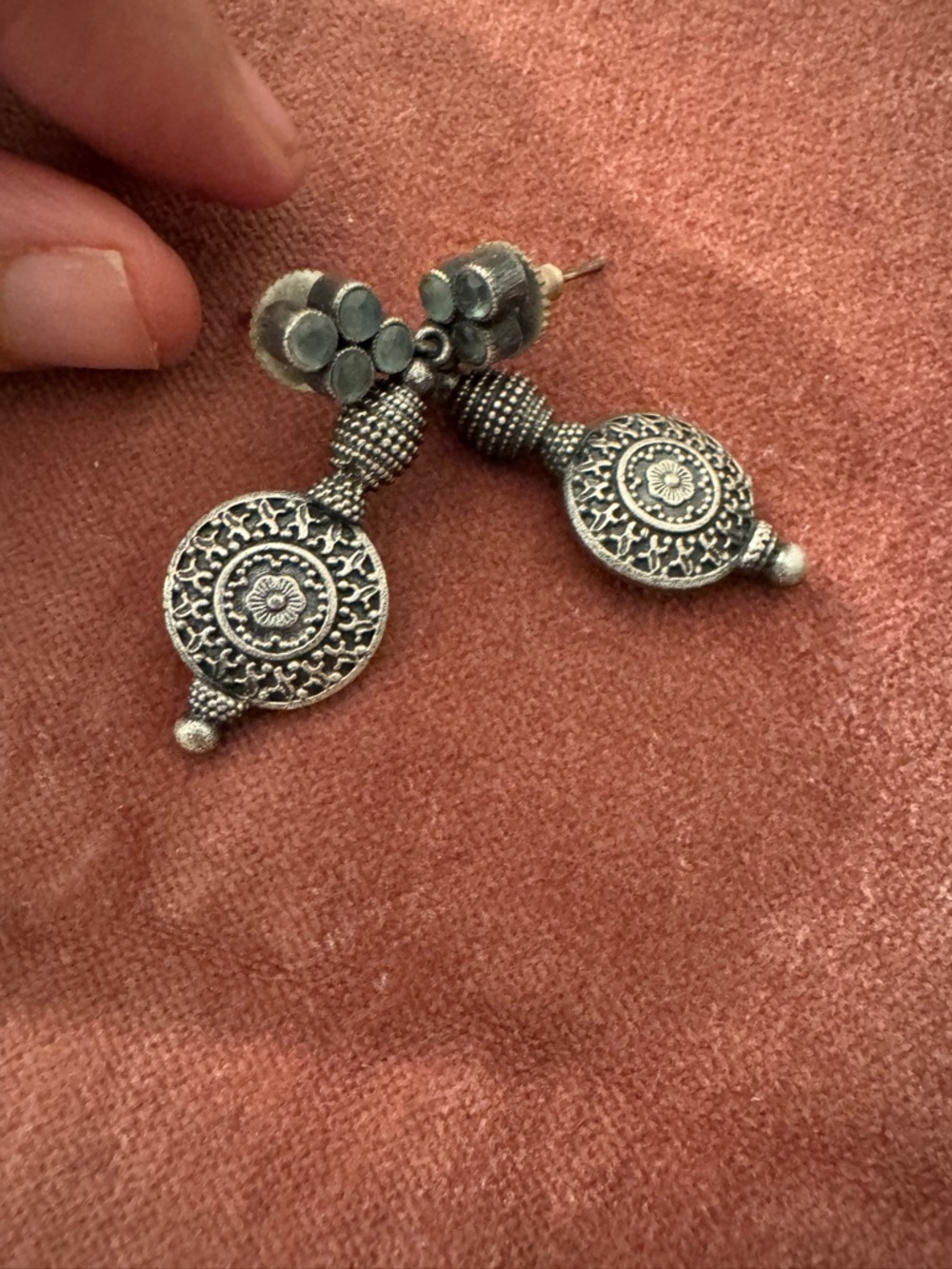 Real Silver Ornate Drop Earrings - Women's Jewelry